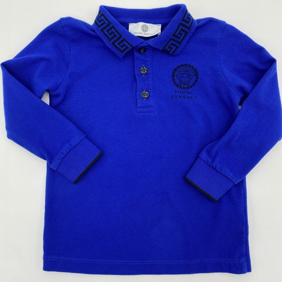 Authentic Baby Boy Versace Blue Polo Size 2Y - Picture 1 of 5